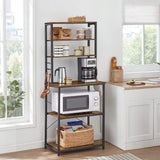 DS BS 6-Tier Kitchen Microwave Oven Rack - Rustic Brown