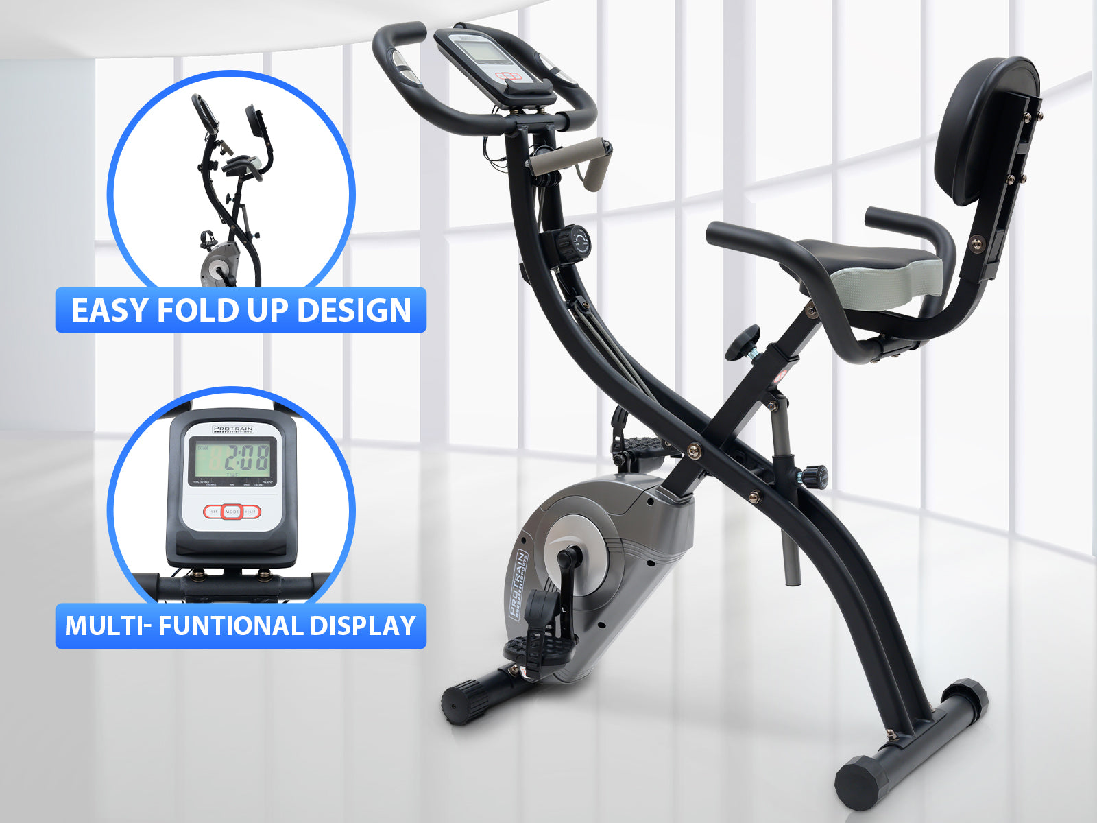 DS X-Bike With Rope And Recumbent Folding Magnetic Exercise Bike
