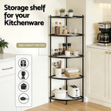 DS NA Artiss 5-Tier Kitchen Corner Shelf Rack Stand Microwave Metal Storage