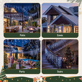 Jingle Jollys 32M Christmas Lights Solar Icicle String 960 LED Cool White