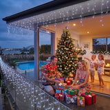 Jingle Jollys 32M Christmas Lights Solar Icicle String 960 LED Cool White