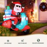 Jingle Jollys Christmas Inflatable Santa Motorbike LED Illuminated Decor