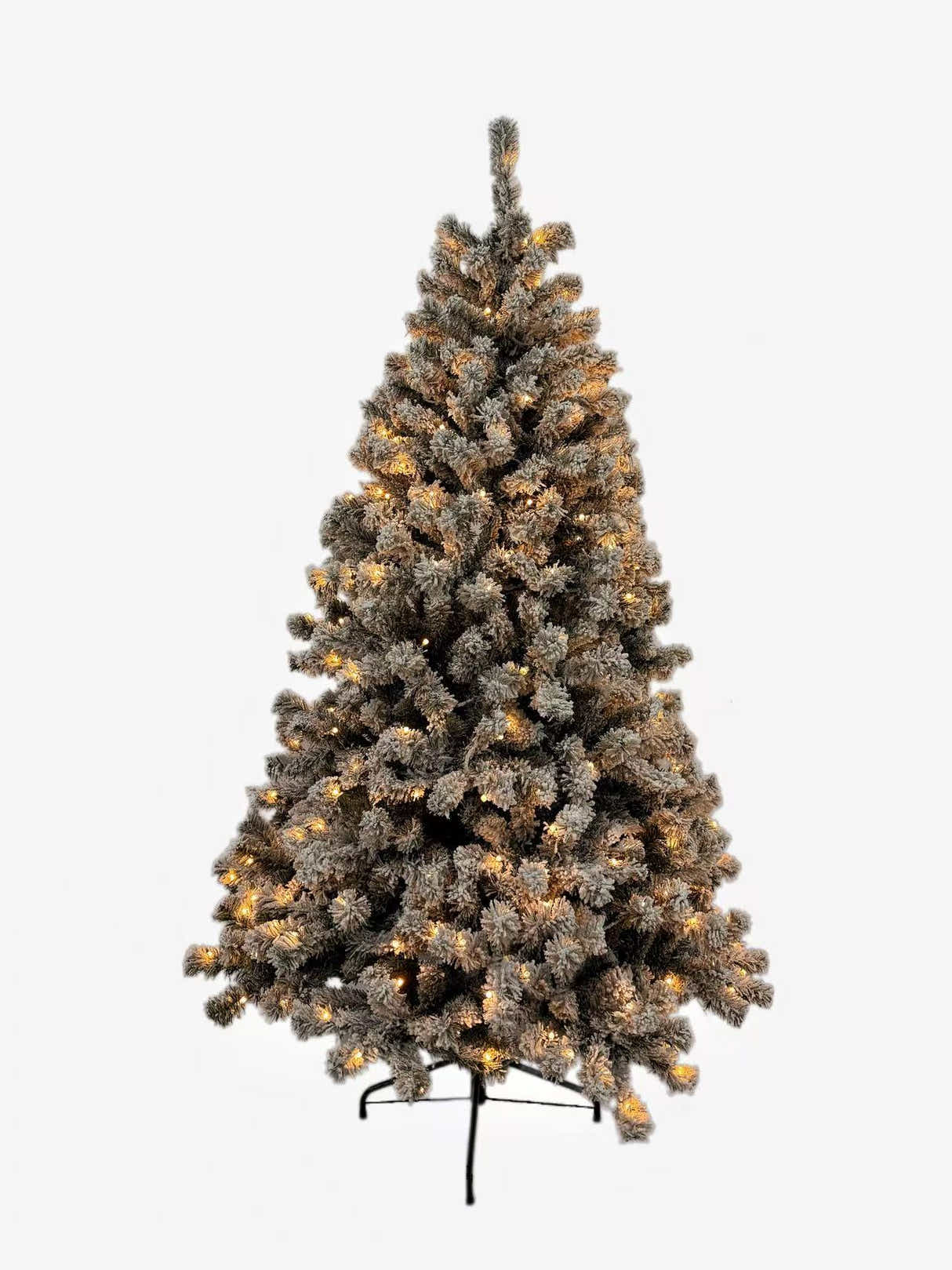DS Christmas tree B PVC Flocked Tips with Lights 7FT