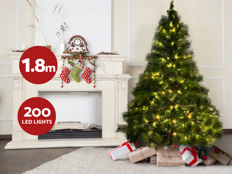 Christmas Tree with LED Lights - 6Ft/180 cm