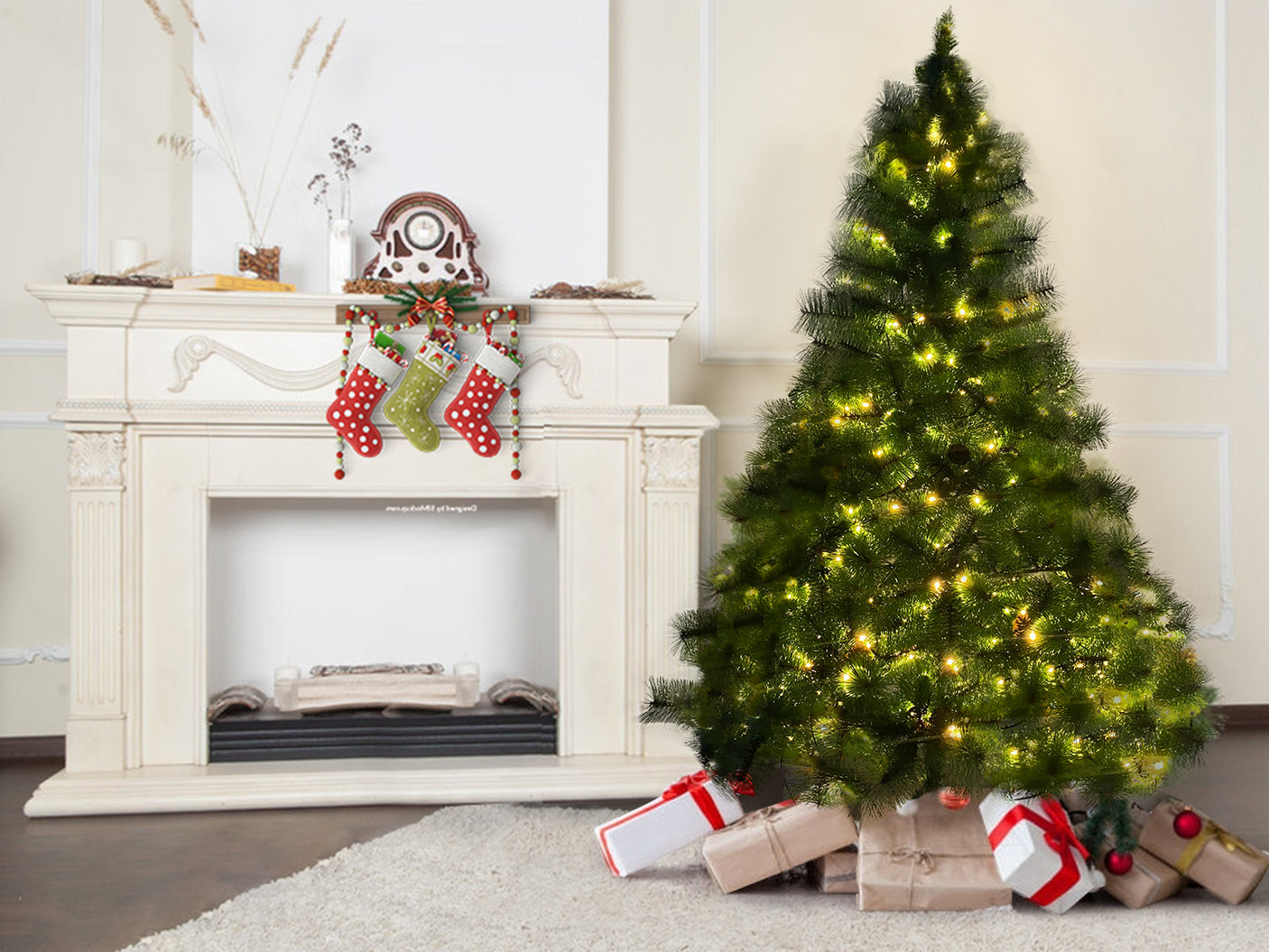 Christmas tree LED lights 6FT