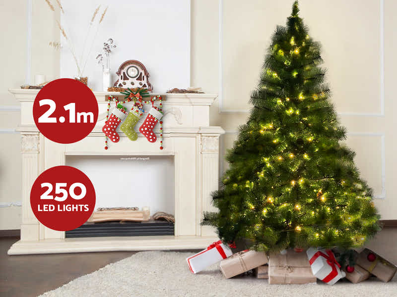Christmas Tree with LED Lights - 7Ft/210 cm