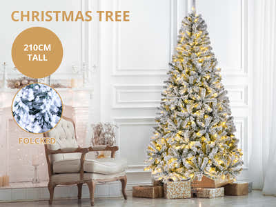 Flocked PVC Christmas Tree - 7FT/210 cm