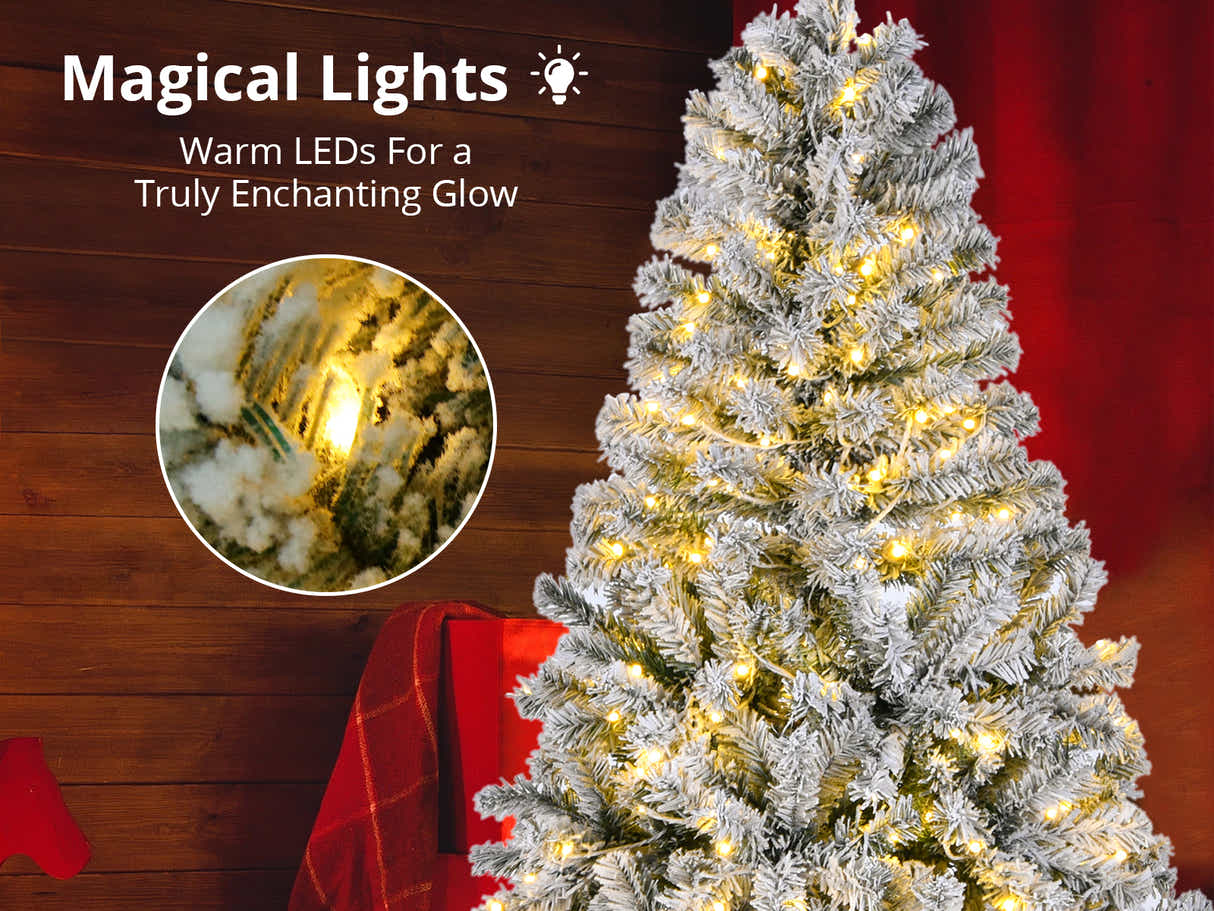 Flocked PVC Christmas Tree - 7FT/210 cm