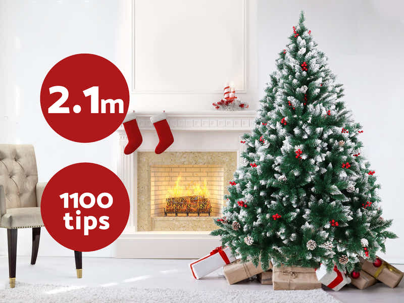 PVC Christmas Tree with Snow - 7Ft/210 cm
