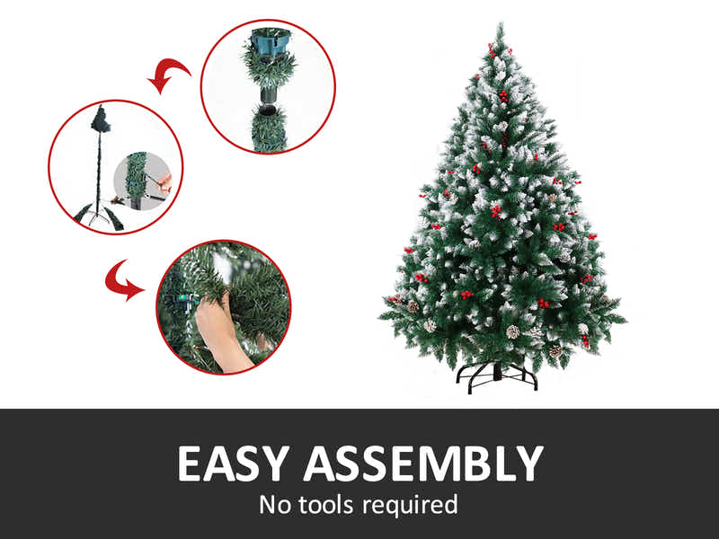 PVC Christmas Tree with Snow - 7Ft/210 cm