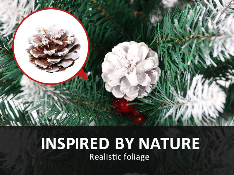 PVC Christmas Tree with Snow - 7Ft/210 cm