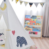 DS BS 6 Tier Wooden Kids Book Rack Organizer