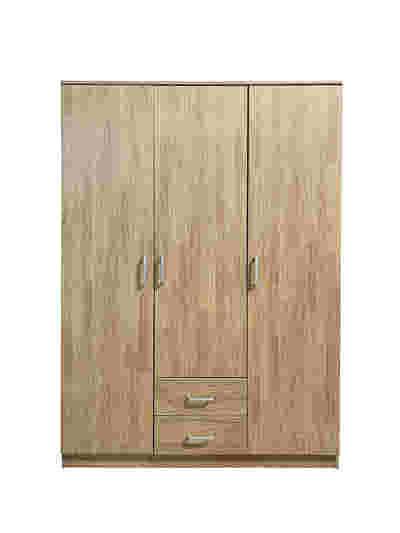 Evander 3 Doors Wardrobe With Drawers