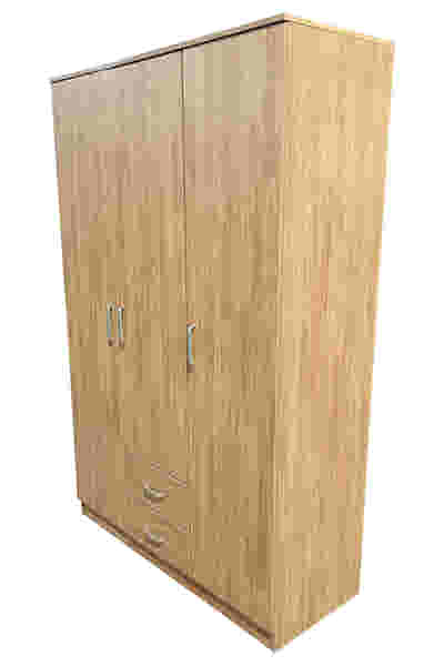 Evander 3 Doors Wardrobe With Drawers
