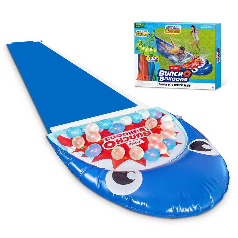 Bestway  Shaded Play Pool + ZURU Shark Slide with 3-Pack Bunch O Balloons