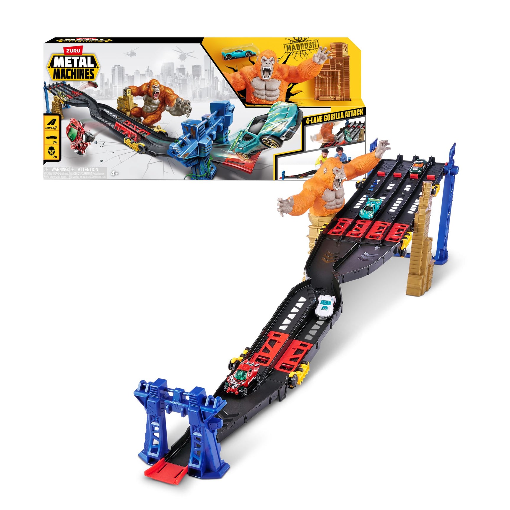 ZURU METAL MACHINES-S1 4-Lane Trackset Gorilla