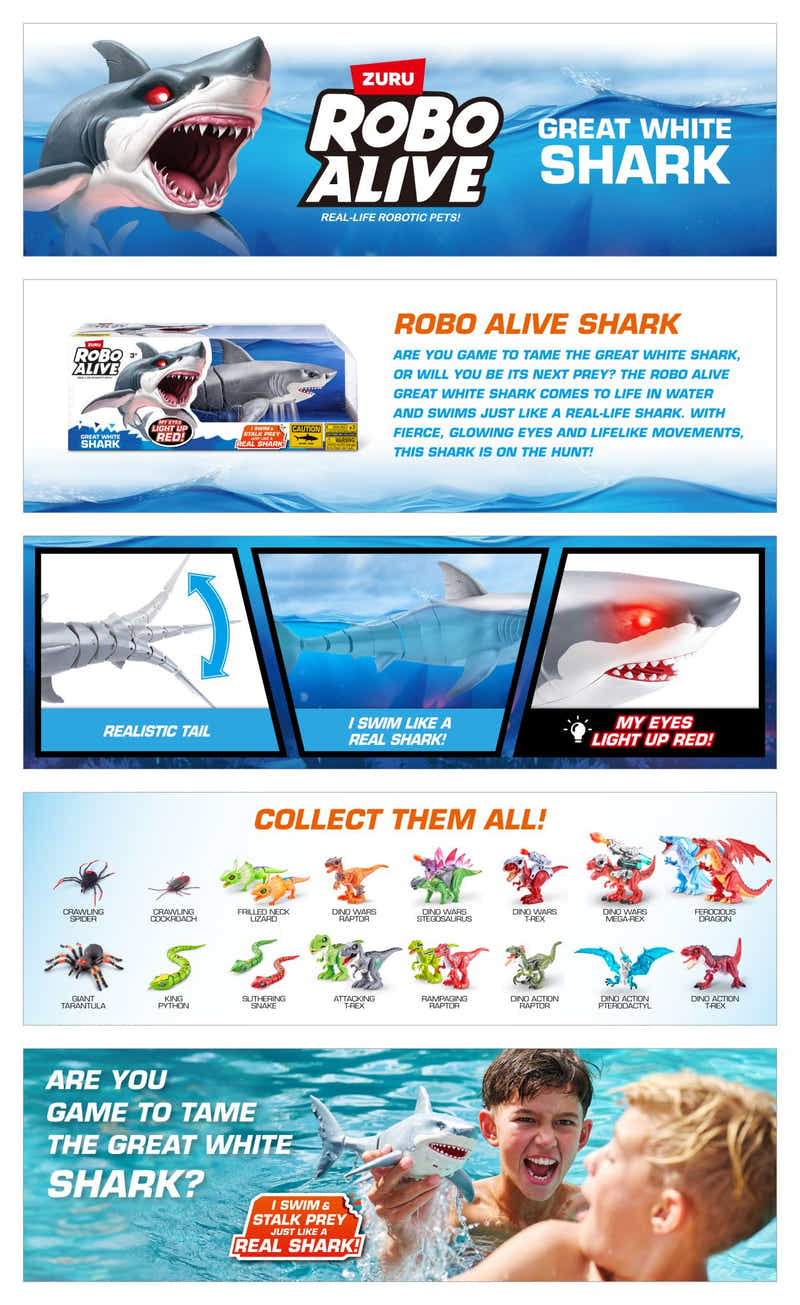 ZURU Robo Alive Shark Attack - S1 Swimming Shark
