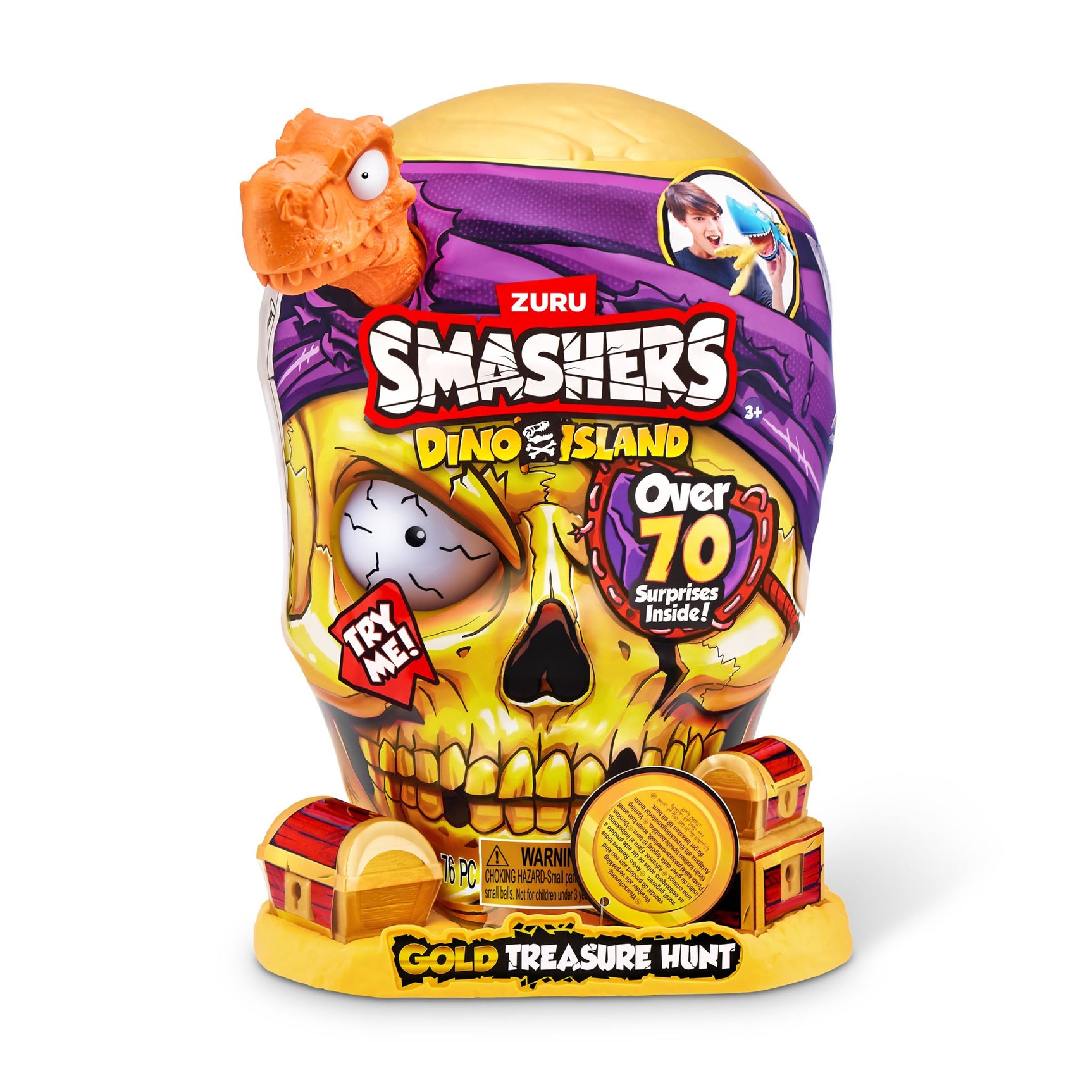 ZURU SMASHERS - DINO ISLAND S1 - GOLD TREASURE HUNT