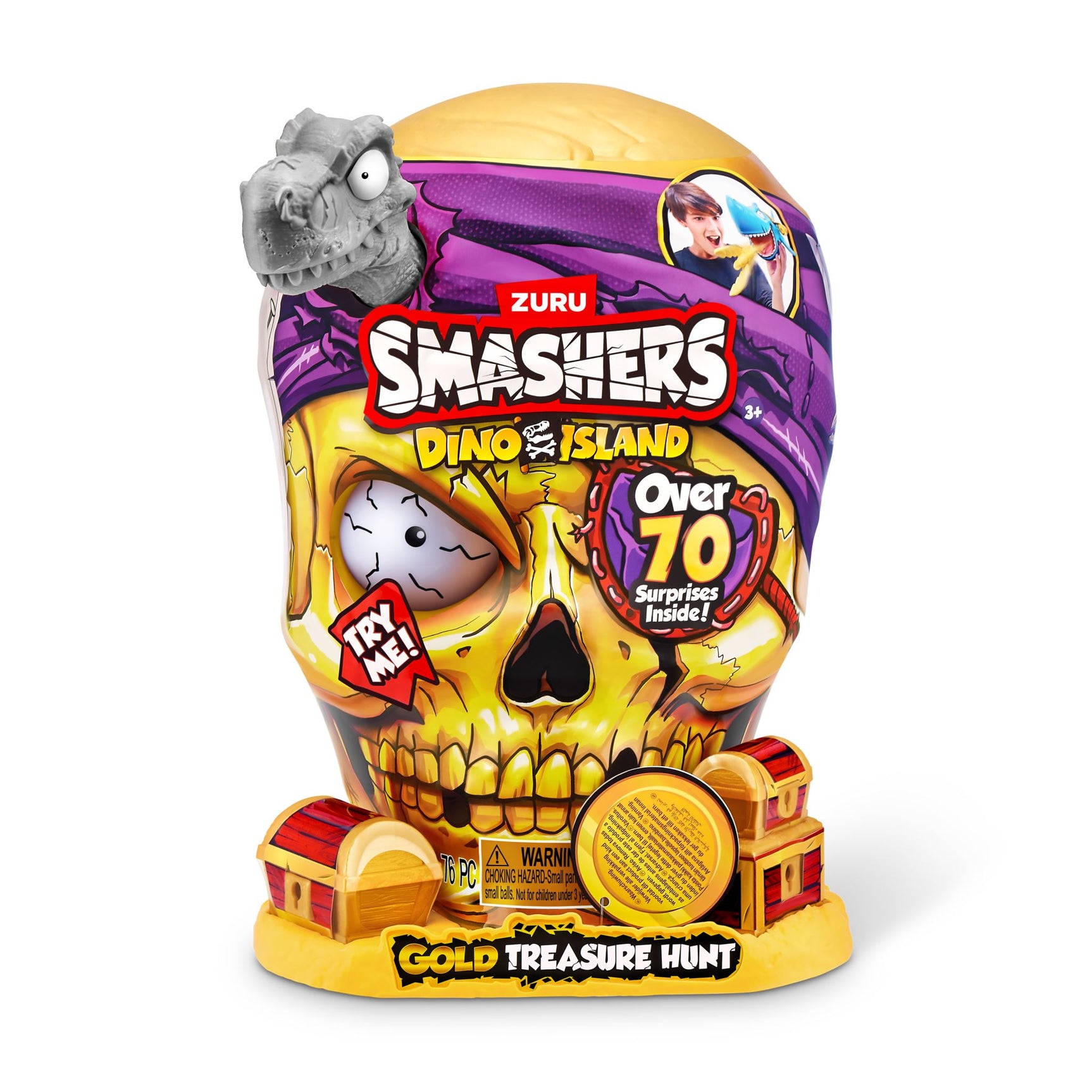 ZURU SMASHERS - DINO ISLAND S1 - GOLD TREASURE HUNT