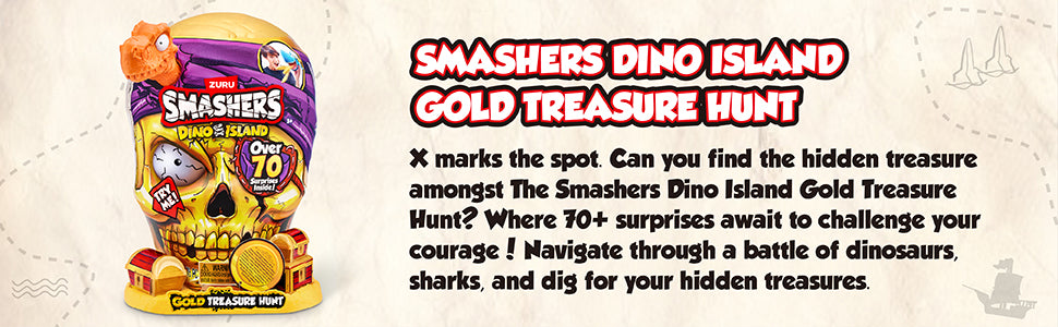 ZURU Smashers Dino Island S1 - Gold Treasure Hunt