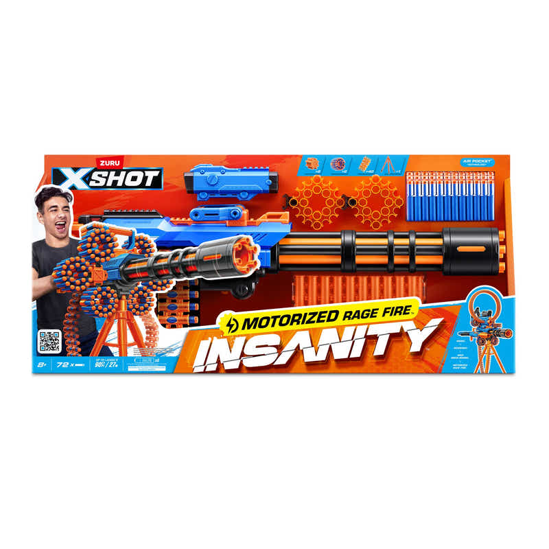 ZURU X-Shot Insanity S1 Motorized Rage Fire Gatling Gun (72 Darts)