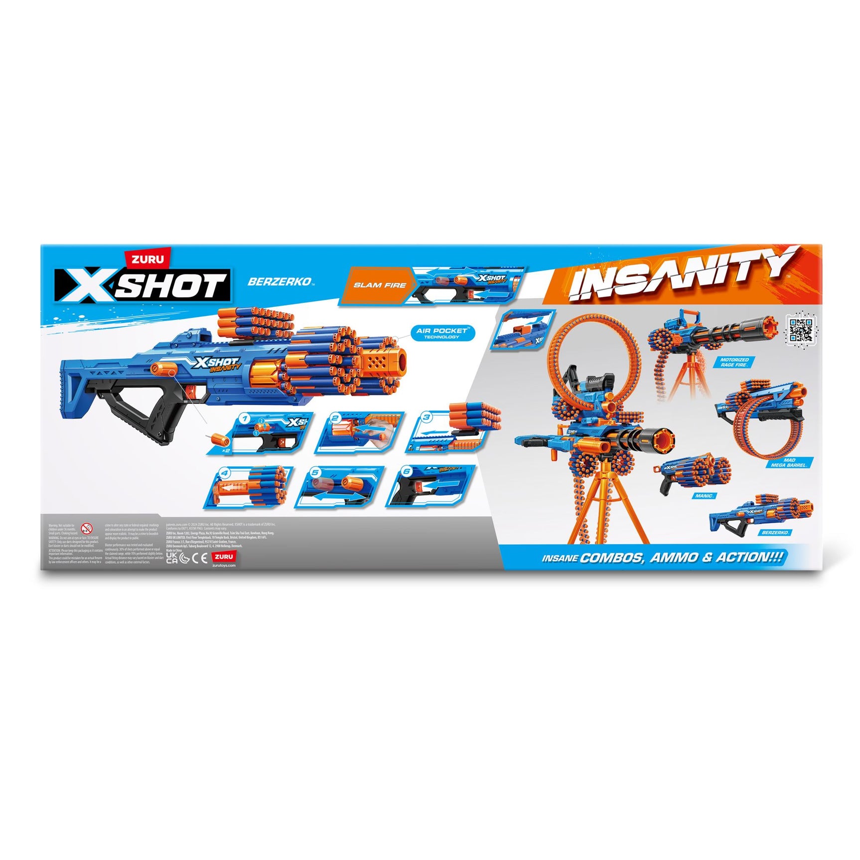 ZURU XSHOT INSANITY S1-BERZERKO 8 SHOT 48 Darts