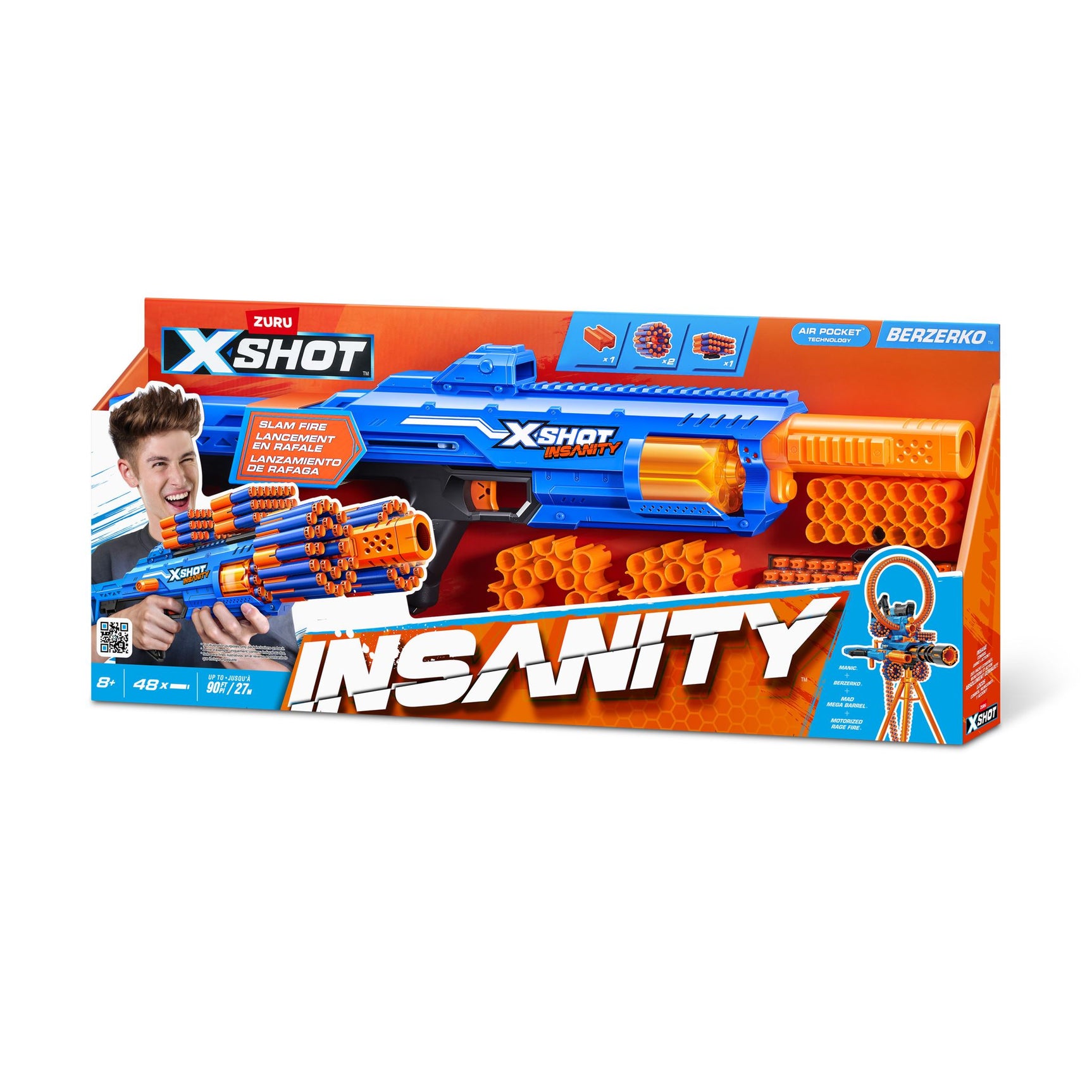 ZURU XSHOT INSANITY S1-BERZERKO 8 SHOT 48 Darts