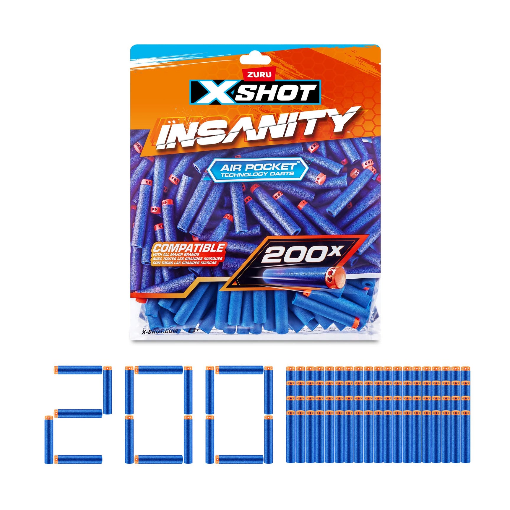 ZURU XSHOT INSANITY 200PK Refill Darts