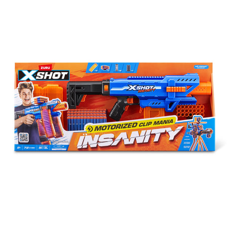 ZURU XSHOT INSANITY S1 MOTORISED CLIP BLASTER 72 Darts