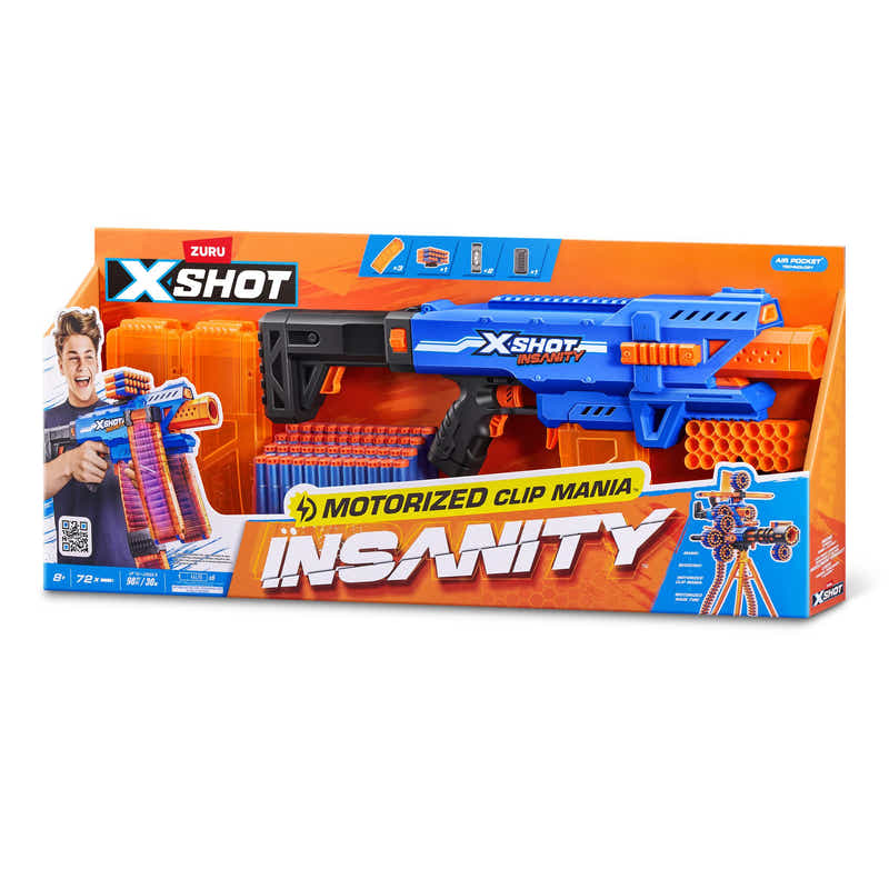 ZURU X-Shot Insanity S1 Motorized Clip Blaster (72 Darts)