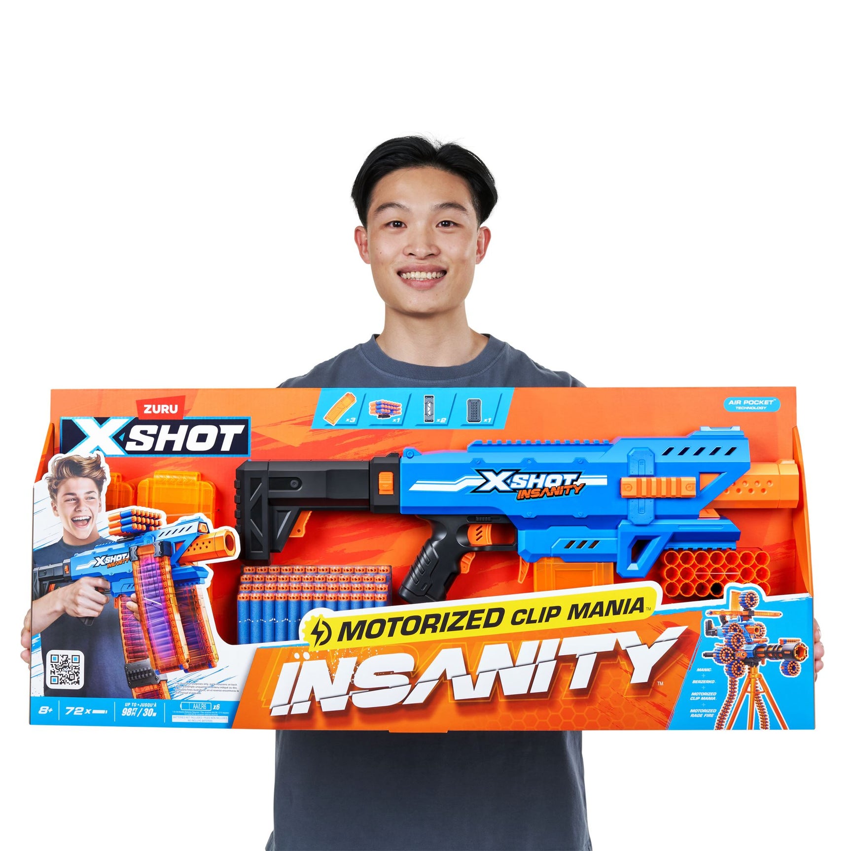 ZURU XSHOT INSANITY S1 MOTORISED CLIP BLASTER 72 Darts