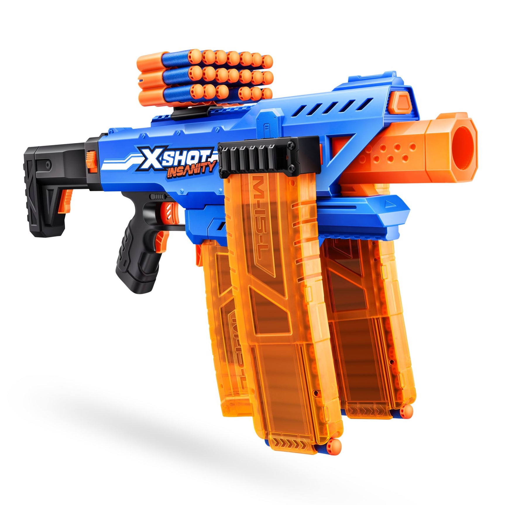 ZURU XSHOT INSANITY S1 MOTORISED CLIP BLASTER 72 Darts