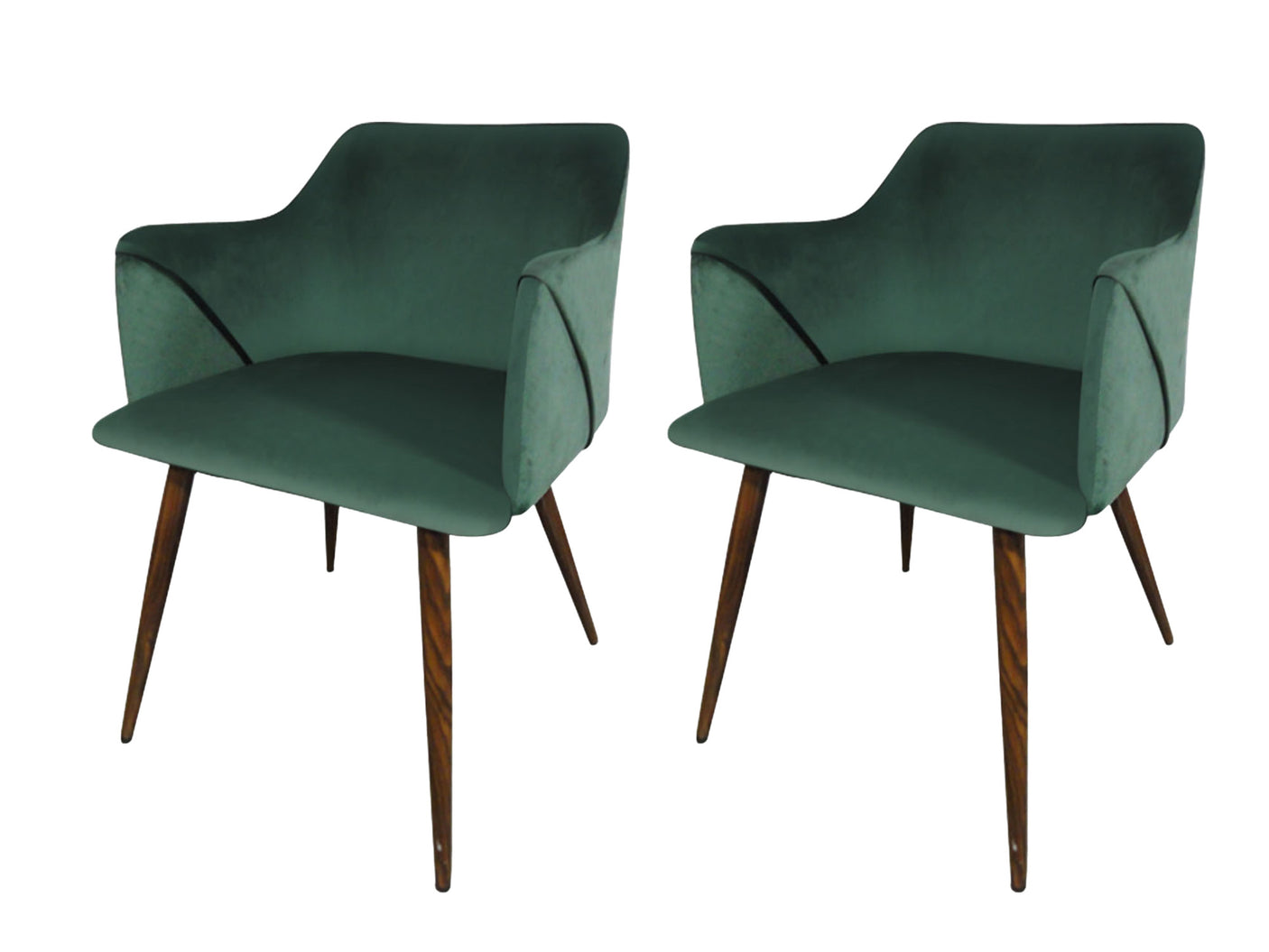 Zakeer Dining Chair x2 Velvet Green