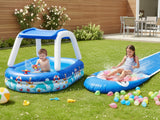 Bestway Kids Wading Pool +ZURU Shark Slide with 3-Pack Bunch O Balloons