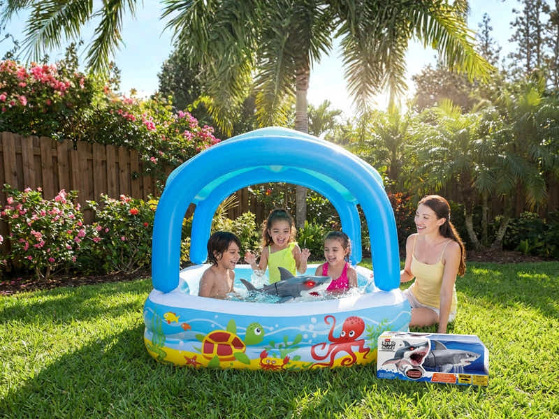 Bestway Shaded Play Pool + ZURU Robo Alive Shark Attack