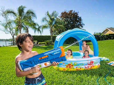 Bestway  Shaded Play Pool + ZURU X-Shot Water Fast-Fill Small Motor Soaker