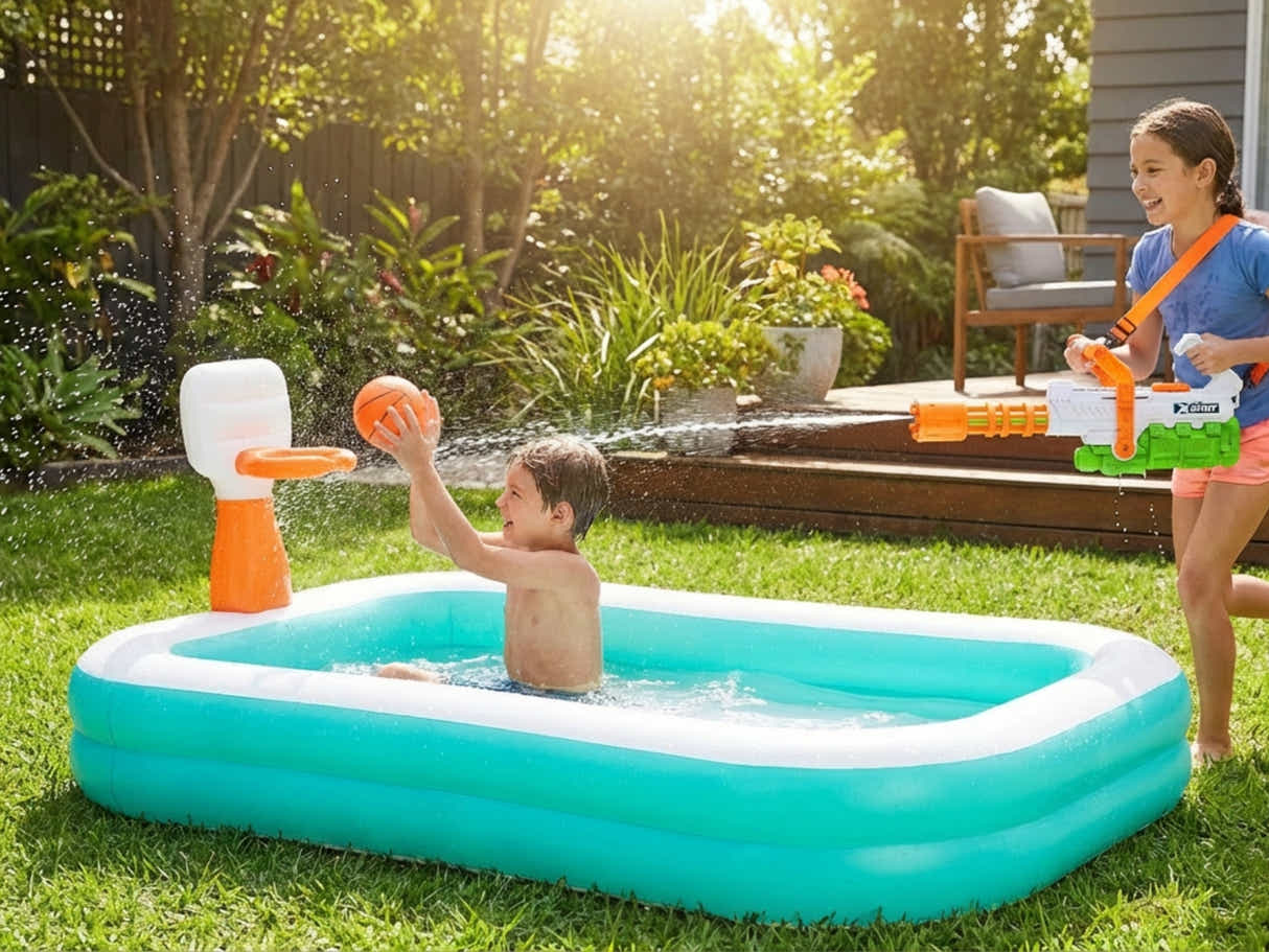 Bestway Dunk n' Splash Family Pool 54445 + ZURU X-Shot Fast Fill Hydro Cannon