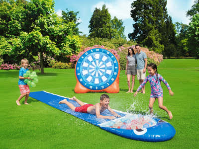 Bestway  Kickball Inflatable Dartboard + ZURU Shark Slide
