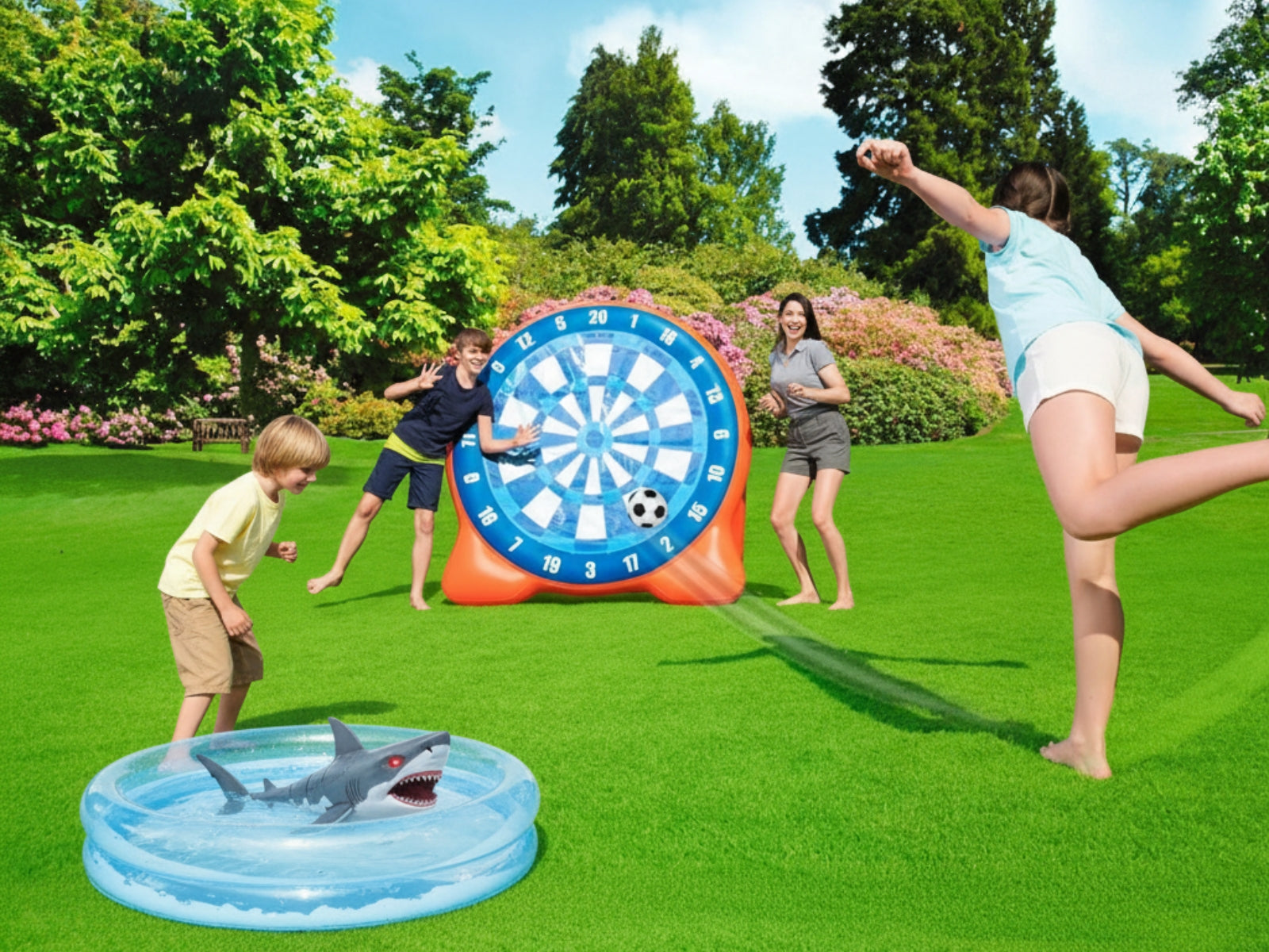 Best Way Inflatable Shark Bestway 1 Kickball Inflatable Dartboard + ZURU Robo Alive Shark Attack ...
