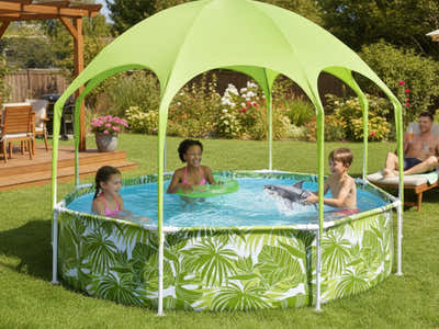 Bestway Splash-in-Shade Play Pool + ZURU Robo Alive Shark Attack Swimming Shark