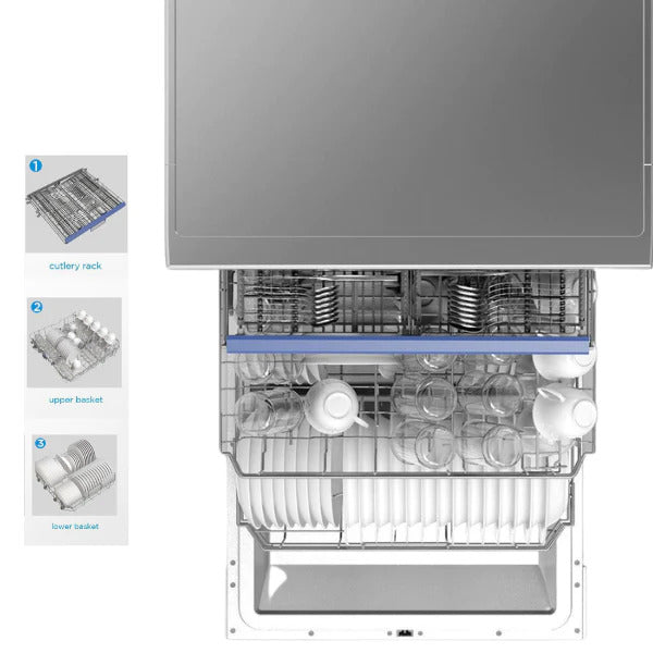 Midea Smart Dishwasher with Wi-Fi 15 Place Setting Stainless Steel JHDW15IOT