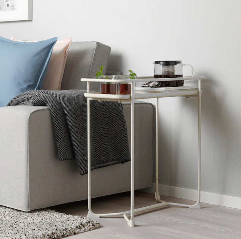 DS BS Modern Loft Metal Side Table Flower Stand Rectangle-White