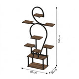 DS BS 6 Tier Curved Flower Stand | Peach wood color +