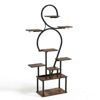 DS BS 6 Tier Curved Flower Stand | Peach wood color +