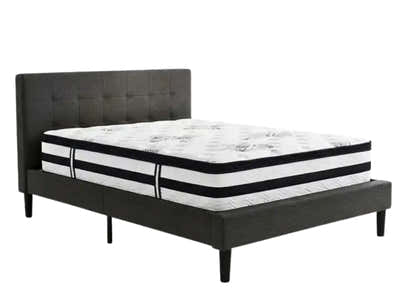 Soni Linen Bed Frame & Euro Top Mattress K34 - Double
