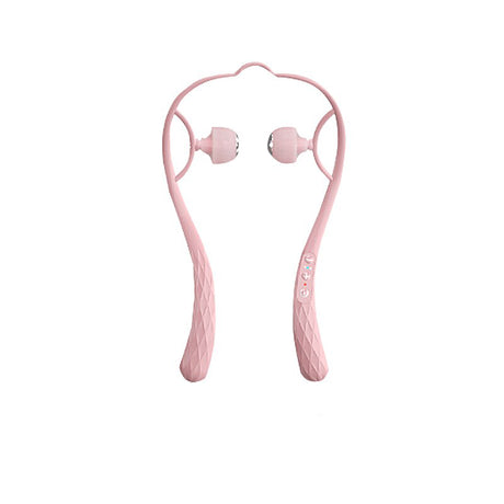 DS BS Dual Trigger Neck Shoulder Point Roller Pulse Massager-Pink