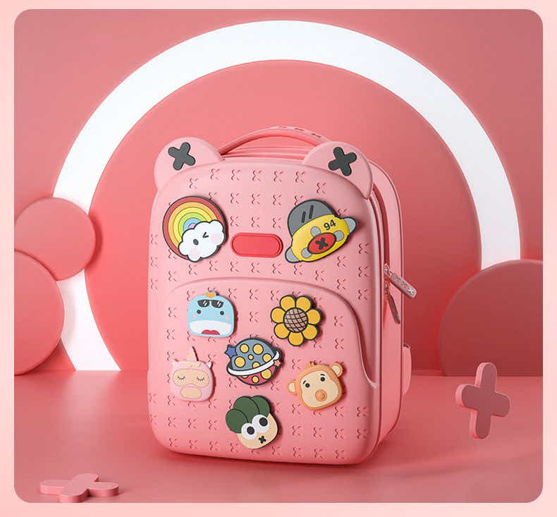 DS BS Kids Tide Cartoon Backpack-Pink