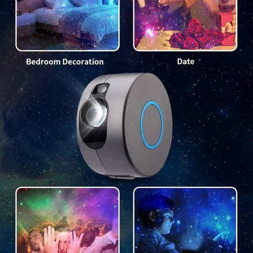 DS BS Galaxy Star Light Projector with LED Nebula Cloud-White
