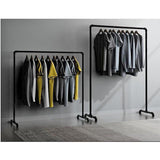 DS BS Industrial Freestanding Pipe Clothing Rack 180X150cm-Black