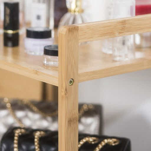 DS BS Natural Bamboo 2-Tier Multifunctional 2 Drawer Basket Rack